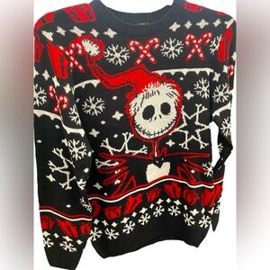Nightmare Before Christmas Themed Abstract Long Sleeve Crewneck Sweater Unisex